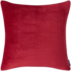 Nautica Euro Sham Soft Fleece Zipper Closure, Stylish Home Decor for Bed or Couch, Dorm Room Essentials, 26" x 26", Red