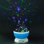 Juxori Star Night Light Projector, Baby Lights with 4 LED Bulbs 8 Light Color Changing with USB Cable 360 Degree Romantic Room Rotating Star Projector for Baby Kid Children Bedroom Decor