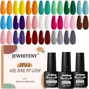 JEWHITENY 23PCS Gel Nail Polish Set 20 Color Nail Polish Jelly Natural and Elegant Suitable for Salon and Home