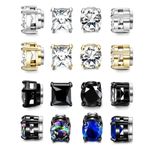 GUSTAVE® Magnet Stud Earrings Stainless Steel Non Piercing CZ Earrings for Men Women Clip On Earrings for Daily Wear and Occasions