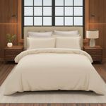 Wellkip® Duvet Cover Set 1200TC 100% Egyptian Cotton Premium 3-Pieces 1-Duvet Cover & 2-Pillow sham Cover Soft as Feather Home and Hotel Zipper & Tie Closure (Ivory, Super King_100 X 108 Inch)