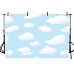 MEHOFOTO 7x5ft Blue Sky and White Cloud Photo Studio Backdrop Props Kids Birthday Party Decorations Boy Baby Shower Photography Background Banner for Cake Table Supplies