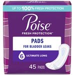 Poise Postpartum Incontinence Pads, Ultimate Absorbency, Long, Original Design, 45 Count