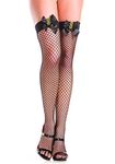 Be Wicked Women's Dollar Sign Thigh High Stockings, Black, One Size