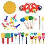 30pcs Kids Art Painting Tool Kit, Craft Early Learning Painting Sponges for Kids, Brushes Stamps Foam Art Craft Drawing Tools