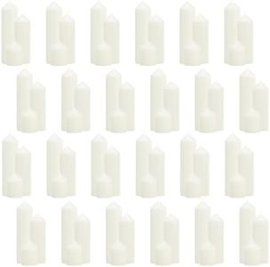 Trxvxo White Pillar Candles Bulk Set of 72，3 Different Lengths 2 x 3/6/8 Inch (24 Each)，Hurricane Candles，Dripless Unscented Smokeless，Gives You a Better Atmosphere When Organizing an Event Party.