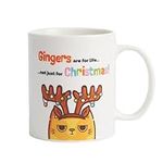 THE TWIDDLERS - Christmas Novelty Mug, Gingers are for Life Not Just for Christmas - Christmas gifts for Men & Women, Bone China Xmas Coffee Mug, Tea Cup, Christmas Mug Funny Secret Santa Gift - 300ml