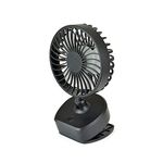 STAYCOOL Mini 4" Quiet Portable and Personal USB Rechargeable Clip or Desk Fan - 3 speeds, 360 adjustable, perfect for travel, prams or the menopause - black - F1905BK