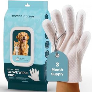 Uproot Clean Dog Cleaning Gloves: Extra-Thick Pet Glove Wipes for Dogs & Cats - Easy Wipe Paws, Eyes, Ears, Butt, & Body - Lick-Safe for Cats & Dogs - Cleaning, Deodorizing & Grooming (20 Pack)