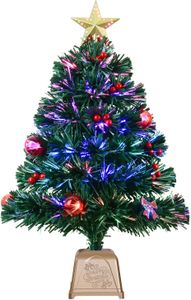 3ft Green Fiber Optic Christmas Tree – Pre-Lit Holiday Decoration