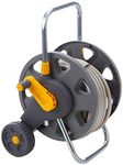 HOZELOCK - Cart Reel 20m : 1-piece Rewind Handle, Sturdy Frame for General Use, Supplied Assembled with 20m Hose, 1 Nozzle and Fittings [2432R0000]