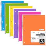 Mead Spiral Notebooks, 6 Pack, 1-Su