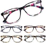 SIGVAN Ladies Reading Glasses Blue Light Blocking Spring Hinge Fashion Pattern Print Eyeglasses for Women (multicolor, 1.75)