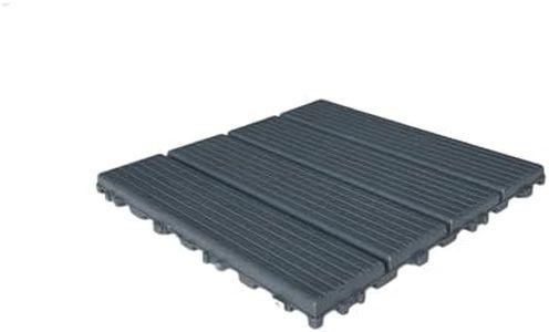 Uneeruiqy 44 Pack Interlocking Patio Deck Tiles 11.8"X11.8" Square Waterproof Outdoor Flooring All Weather Use Patio Floor Decking Tiles for Patio Garden Deck Poolside (11.8"X11.8", Gray, 44)