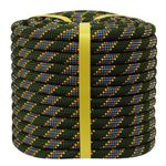 DerziNet Double Braid Polyester Arborist Rigging Rope -1/2 inch x 200 feet - High Strength Bull Rope for Tree Work, Halyard, Sailing, Towing (Army Green/Blue/Orange/Yellow)