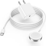 Cabepow for Apple Watch Charger,USB C Magnetic Apple Watch Charging Cable 6FT with 20W USB C Charger Block for iWatch Series Ultra/9/8/7/6/SE/SE2/5/4/3/2/1-White