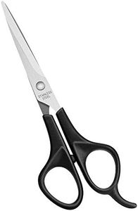 Asdirne Tijeras Peluquería, Tijeras de peluquería Salón Hogar, Cuchilla de Acero Inoxidable y Mango ABS, 6 Pulgadas, Negro