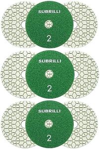 SUBRILLI 3 Step Diamond Polishing Pads 9-Pcs Step 2 Abrasive Disc for Granite Quartz Marble Concrete Terrazzo