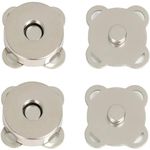 Tia Magnet Button, Clasps, Snaps, Fasteners for Purse, Bags, Clothes and DIY Works- (Silver (SEW)-20mm, 2Pcs (Sets))