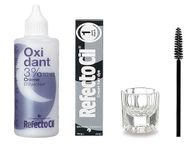 Refectocil SET - Pure Black Cream Hair Dye + Creme Oxidant 3% 3.4oz + Mixing Dish + Mascara Brush