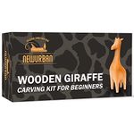 NEWURBAN Wood Carving Kit for Beginners - Whittling kit with Giraffe - Linden Woodworking Kit