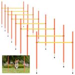 Hollowfly 8 Set Dog Agility Bar Jump Adjustable Dog Agility Hurdle Dog Agility Training Equipment Portable Jumper Hurdle for Dogs Park Indoor Outdoor Exercise Tool (Orange and Yellow)