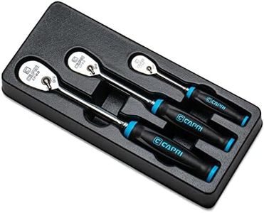 Capri Tools Fine 90-Tooth Ratchet Set, Ergonomic Soft Grip, 1/4, 3/8, 1/2 in. Drive, 3-Piece