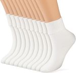 Geyoga 10 Pack Women's Turn Cuff Socks White Socks Women Bobby Socks White Crew Socks 50s Costumes for Women