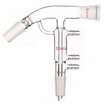 stonylab Glass Short Path Distillation Head, Borosilicate Glass Short Path Distilling Apparatus with 24/40 Joints and Hoses for Laboratory Lab Supply