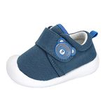 MASOCIO Baby Shoes Boys First Walking Toddler Trainers Boy Sneakers Pre Walker Infant 6-12 Months Size 3 UK Child Navy Blue