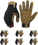 HANDLANDY Work Gloves for Men & Women, Flexible Breathable Gardening Gloves for Yard Maintenance, Leather Utility Mechanic Working Gloves Touch Screen (X-Large, 6 Pairs)