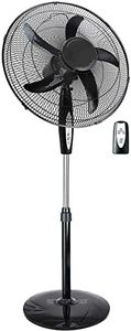 Starke Pedestal Fan 50cm Black 3 Speed with Remote Tilt & Oscillating Height & Timer