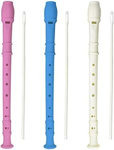 3 Pack 8 Hole Soprano Recorders Descant Flute With Cleaning Rod German Style for Beginner Graduation or Back to School Gift (blue, pink, white)