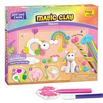 Imagimake Magic Clay | Colour & Create | Unicorn Craft Kit | Air Dry Clay for Art & Craft | Make 10 Super Creations | Birthday Gift for 5-8 Year Old Girls & Boys, Multicolor