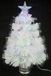 Christmas Concepts® 2ft (60cm) White Iridescent PVC Fibre Optic Christmas Tree With Colour Changing LED Lights