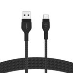 Belkin BoostCharge Pro Flex Braided USB-C to USB-A Cable (2M/6.6FT), Type C to A Cable USB-C USB-IF Certified Fast Charging Cable for iPhone 16 Series, iPad Pro, Galaxy S24, Note, Pixel & More - Black