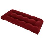 LOVTEX Tufted Bench Cushions for Outdoor Furniture, 48 x 18 InchesPatio Swing Cushions Burgundy - Overstuffed Indoor/Outdoor Loveseat Cushions with Round Corner