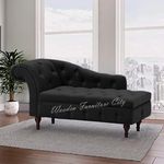 Wooden Furniture City Storage Couch Luxury, Dark Gray Polyester, Rubber, Foam for Your Living Room, Bedroom, Hallways (Black)