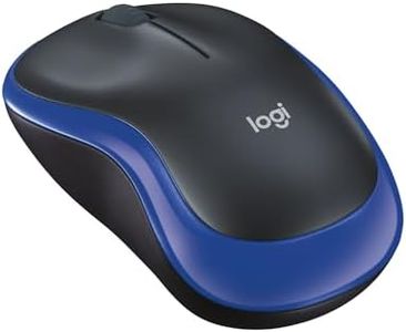 Logitech M185 Wireless Mouse, 2.4GHz with USB Mini Receiver, 12-Month Battery Life, 1000 DPI Optical Tracking, Ambidextrous, Compatible with PC, Mac, Laptop - Blue