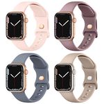 Adepoy 4 Pack Compatible for Apple Watch Series 10 Strap 46mm 49mm 45mm 44mm 42mm 41mm 40mm 38mm, Soft Silicone Snap Buckle Design Sport Band for iWatch SE Ultra2 Series 10 9 8 7 6 5 4 3 2 1