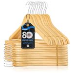 SereneLife, Wooden Hangers, Premium Clothes Hanger, Coat Hanger, Space Saving Heavy Duty Hangers, 80 Pack Wood Hangers