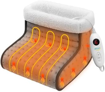 ALLJOY Electric Foot Warmer for Men and Women, Heated Feet Warmer for Cold Feet, 6 Heat Levels, 90Mins Auto Off, Fast Heating Pad Foot Warmer for Home Use and Office Under Table Desk