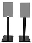 Pair Black 21 Steel Speaker Stands 