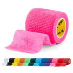 SPORTTAPE Self-Adhesive Football Sock Tape | 5cm x 4.5m - Pink | Cohesive Bandage Sock Wrap, Shin Pad Tape | Goalkeeper Wrist Tape & Football Ankle Tape | Pet & Vet Wrap for Dogs, Horse - Single Roll