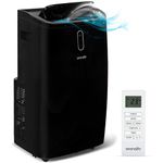 SereneLife 14000 BTU Portable Air Conditioner - 3-in-1 Compact Standing Air Conditioner for Room Up to 400 Sq. Ft. - Floor AC Unit with Remote Control - Universal Casters, Window Mount Kit