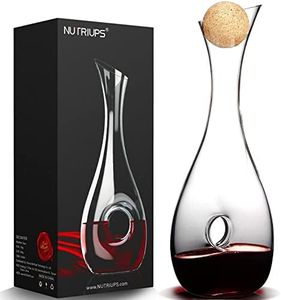 NUTRIUPS Wine Decanter with Stopper,1.2L, Lead-free, Hand Blown, Red Wine Decanters Set