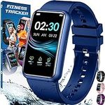 Inspiratek Fitness Tracker Watch - Health Activity & Fitness Trackers for Men & Women - Workout Waterproof Fitness Watch w/All-Day Sleep Tracker, Heart Rate Monitor, Calorie and Step Counter (Blue)