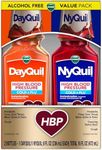 Vicks DayQuil & NyQuil High Blood Pressure Cold and Flu Medicine, Powerful Multi-Symptom day or night Relief for Cold, Cough, and Flu Symptoms, Sugar & Alcohol Free, 2 x 8 FL OZ Bottles