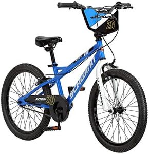 Schwinn Koen & Elm BMX Style Kids Bike in 20-Inch Wheels, With Number Plate, Chain Guard & Kickstand, For Boys & Girls Age 7-13 Year Old, No Training Wheels, Blue