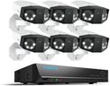 REOLINK Duo 3 PoE 16MP UHD Dual-Lens Security Camera with 180° Panoramic View, Motion Track, F1.6 Color Night Vision, 6X Duo 3 PoE Bundle with NVR RLN16-410, 16CH Video Recorder